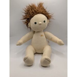 Olli Ella Dinkum Doll Plush Sprout Brown Hair Rainbow Embroidered Soft Toy Doll